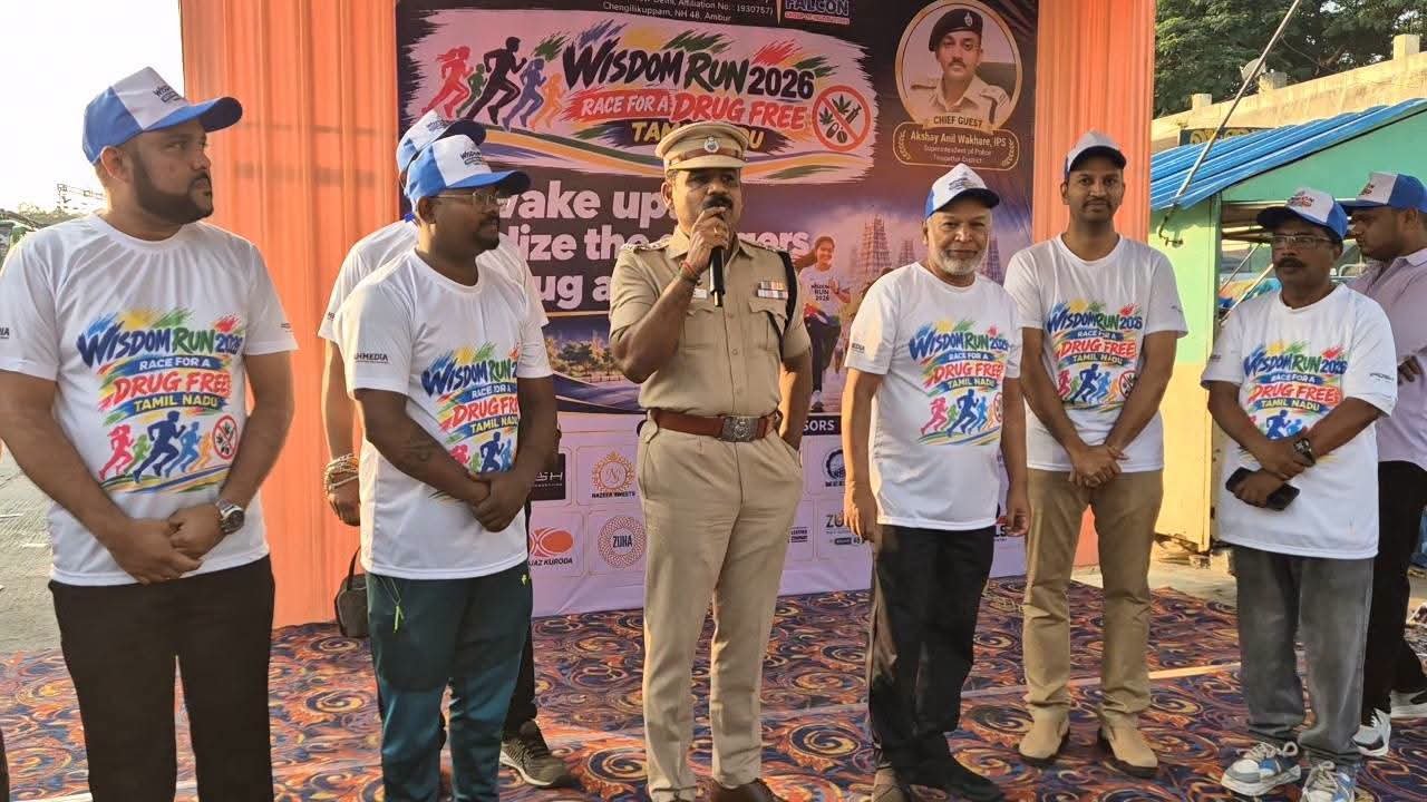 வாணியம்பாடியில் விஸ்டம் பார்க் சர்வதேச பள்ளி சார்பில் பாபோதைப்பொருள் இல்லா தமிழகம் வலியுறுத்தி ‘விஸ்டம் ரன் 2026’ என்று விழிப்புணர்வு பேரணி மற்றும் மினி மாரத்தான் ஓட்டப்பந்தயம்.  வாணியம்பாடி, அக்.2- திருப்பத்தூர் மாவட்டம் ஆம்பூர் அடுத்த செங்கிலிகுப்பம் பக